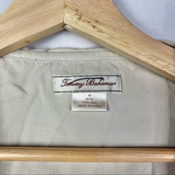Tommy Bahama Vintage Ivory Full Zip Silk Jacket M - Picture 3 of 6